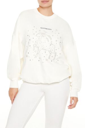 WHITE/MULTI Beaded Capricorn Pullover, image 1
