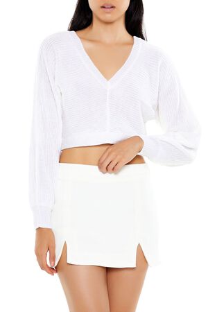 BROWN Open-Back Cropped Sweater, image 1