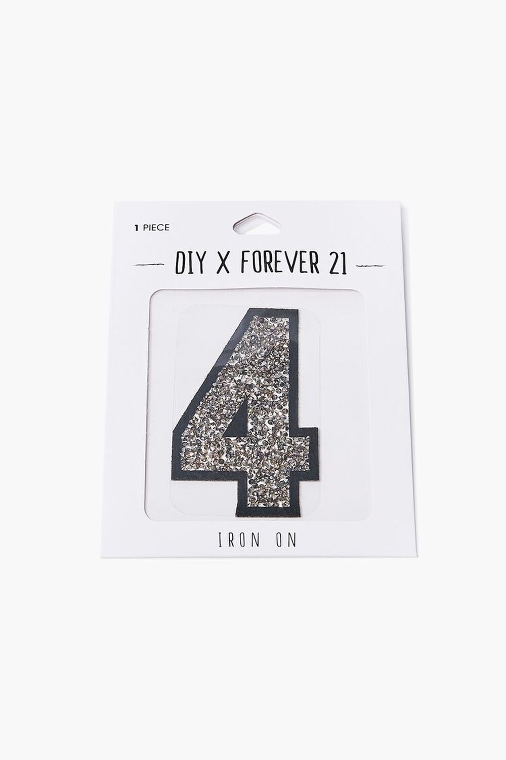 SILVER4 Iron-On Glitter Number Patch, image 2