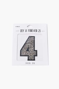 SILVER4 Iron-On Glitter Number Patch, image 2