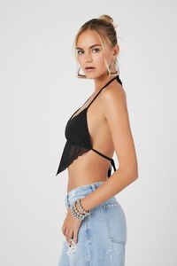 BLACK Mesh Open-Back Halter Top, image 2