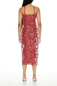 RUST/MULTI Mesh Floral Print Slip Midi Dress, image 3