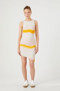 YELLOW/MULTI Tie-Dye Striped Mini Dress, image 1