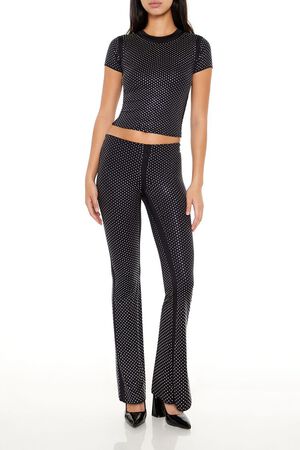 BLACK Contour Sculpt Rhinestone Pants, image 1
