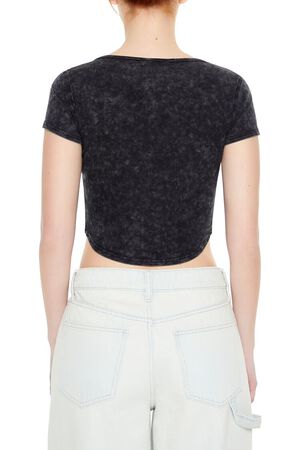 WHITE Mineral Wash Cropped Tee, image 3