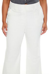 WHITE/BLACK Plus Size High-Rise Trouser Pants, image 5