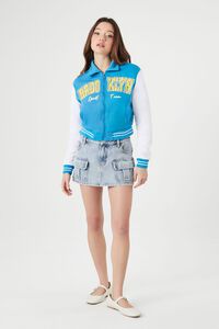 BLUE/MULTI Brooklyn Zip-Up Bomber Jacket, image 4