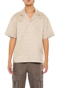 TAUPE Striped Drop-Sleeve Shirt, image 1