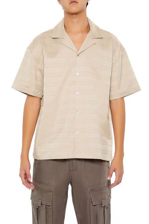 TAUPE Striped Drop-Sleeve Shirt, image 1