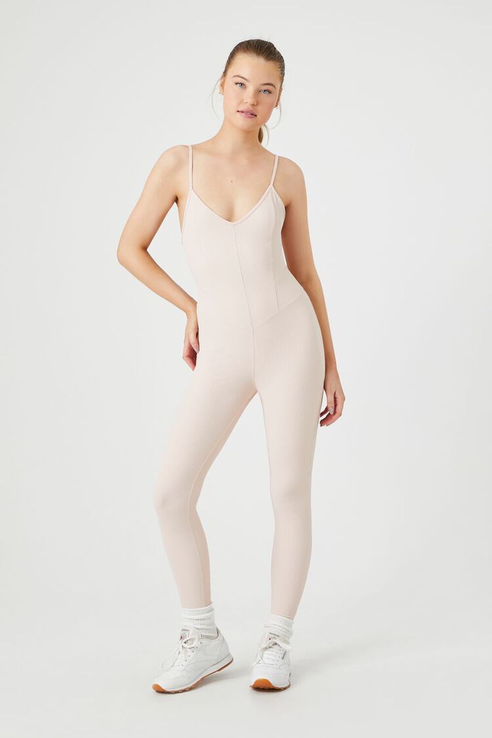 NUDE PINK Active Fitted Cami Jumpsuit, image 1