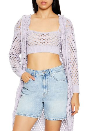 WISTERIA Open-Knit Cardigan Sweater & Cropped Cami Set, image 2