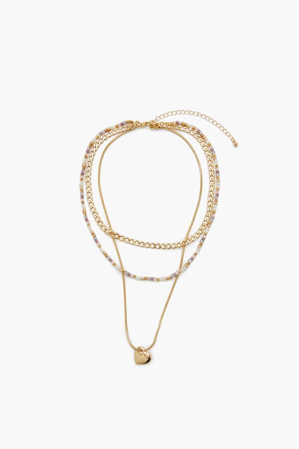 Beaded Layered Heart Necklace, image 1