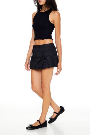 CAMEL Bubble-Hem Mini Skirt, image 3