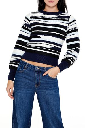 OLIVINE /MULTI Abstract Striped Sweater, image 1