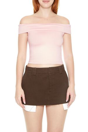PINK Off-the-Shoulder Fitted Top, image 1