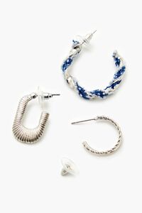 SILVER Twisted String Hoop Earring Set, image 4