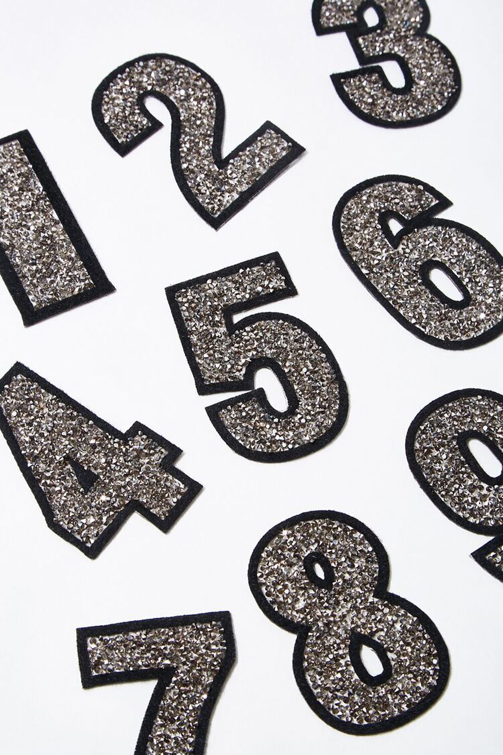 SILVER4 Iron-On Glitter Number Patch, image 1