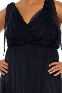 BLACK Plus Size Tiered Tie-Strap Maxi Dress, image 5