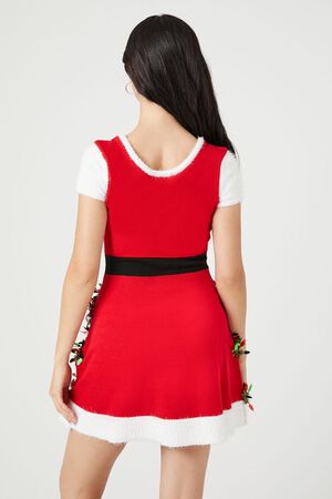 RED/MULTI Tinsel Garland Santa Mini Dress, image 3