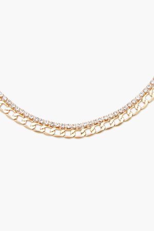 GOLD Layered Rhinestone Necklace, image 2