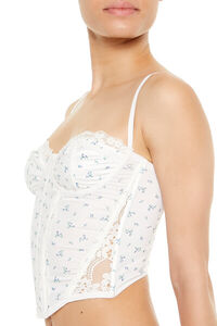 VANILLA/MULTI Floral Print Lingerie Corset Cami, image 4