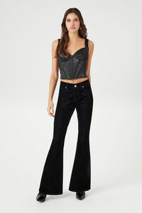 BLACK Satin Bustier Crop Top, image 4