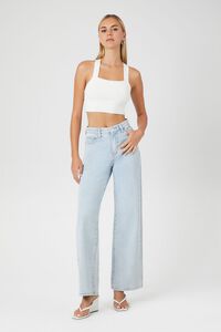 WHITE Sweater-Knit Crisscross Tank Top, image 4