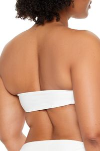 WHITE Plus Size Convertible Bandeau Bikini Top, image 4