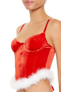 HIGH RISK RED Velvet Santa Lingerie Corset Cami, image 3