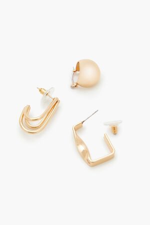 GOLD Geo Hoop Earring Set, image 3