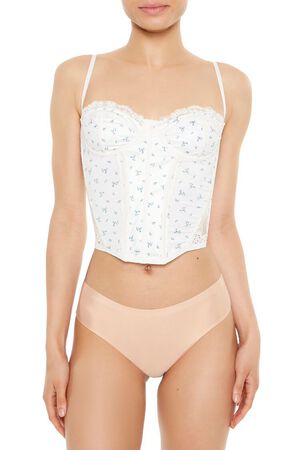 VANILLA/MULTI Floral Print Lingerie Corset Cami, image 1