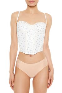 VANILLA/MULTI Floral Print Lingerie Corset Cami, image 1