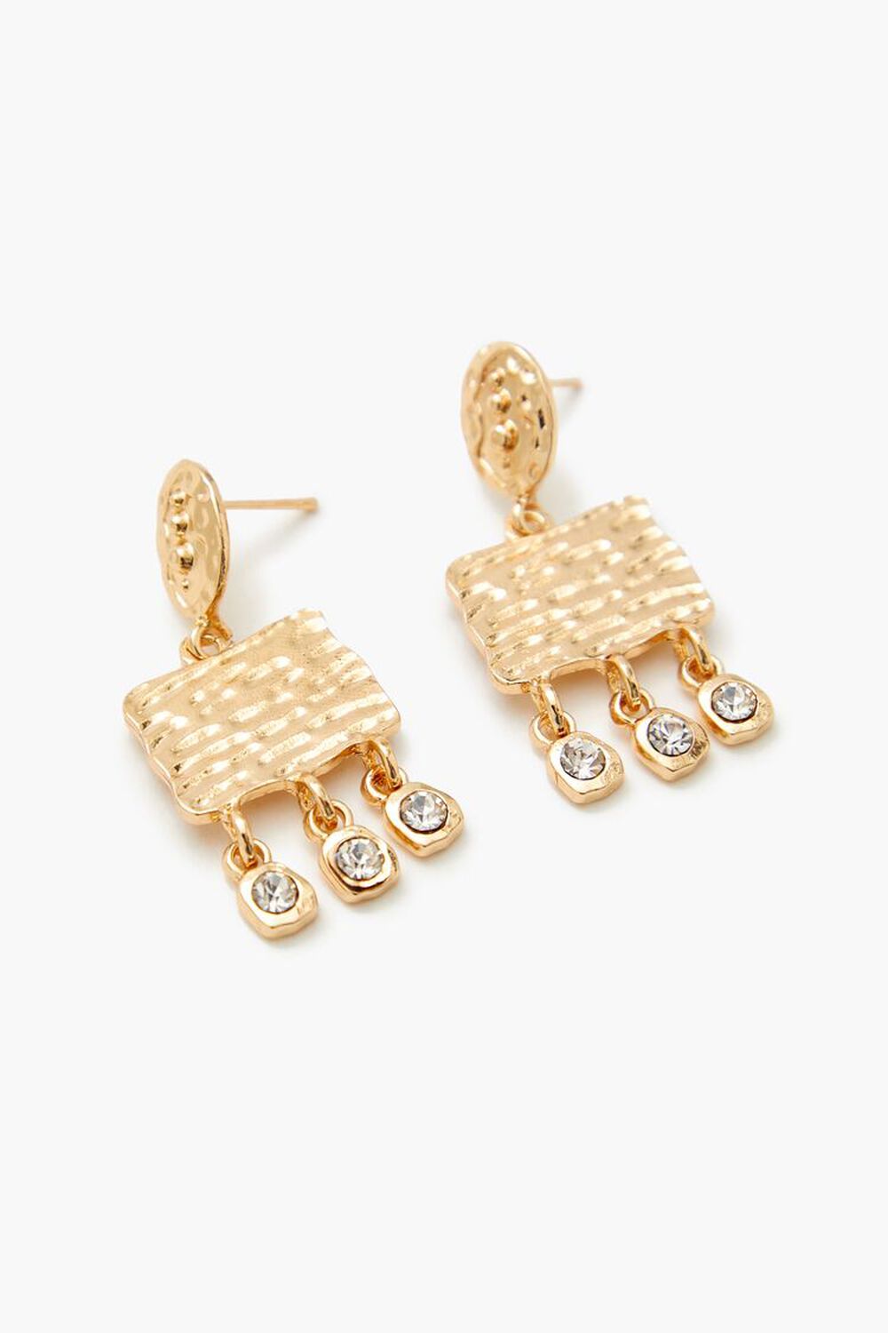 GOLD/CLEAR Rhinestone Chandelier Earrings, image 2