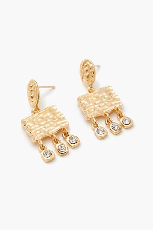 GOLD/CLEAR Rhinestone Chandelier Earrings, image 2