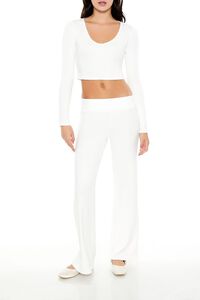 IVORY High-Rise Wide-Leg Pants, image 6