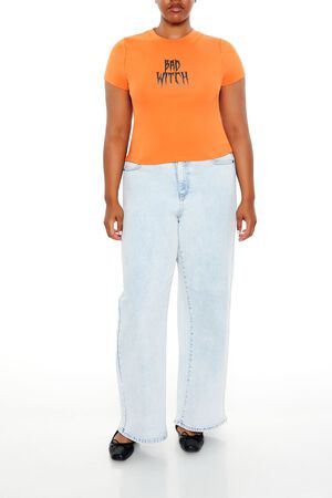 ORANGE/MULTI Plus Size Bad Witch Graphic Tee, image 2