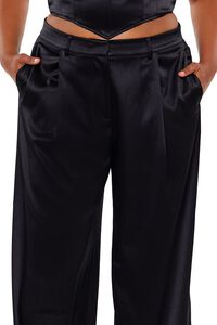 BLACK Plus Size Satin Trouser Pants, image 5