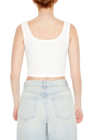 WHITE Cropped Bow Tank Top, image 3