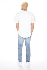MEDIUM DENIM Grommet Cutout Slim-Fit Jeans, image 3