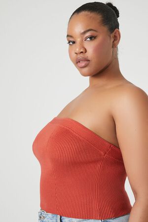 BRICK Plus Size Sweater-Knit Tube Top, image 2