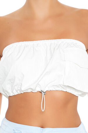 SKY BLUE Cargo Tube Crop Top, image 3