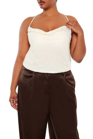 EGRET Plus Size Beaded Cropped Cami, image 1