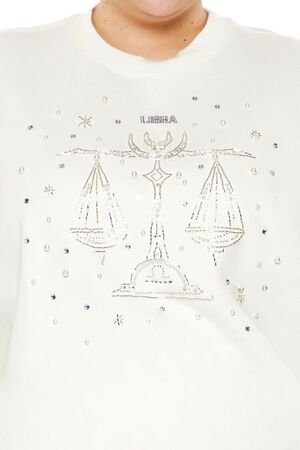WHITE/MULTI Plus Size Beaded Libra Pullover, image 3