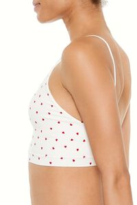 WHITE/RED Seamless Heart Print Bralette, image 4