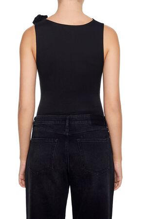 BLACK Cutout Rosette Bodysuit, image 3