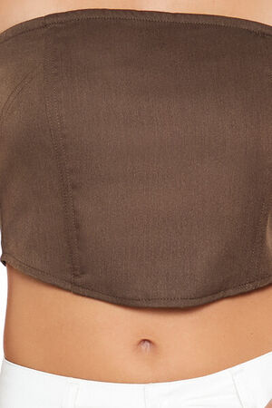 BROWN Cropped Tube Top, image 3