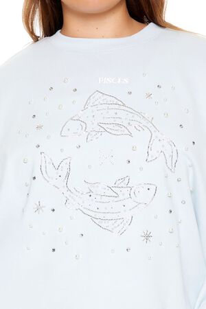 LIGHT BLUE/MULTI Plus Size Beaded Pisces Pullover, image 3