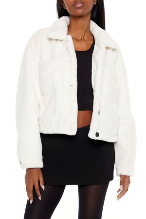EGRET Faux Fur Cropped Shacket, image 1