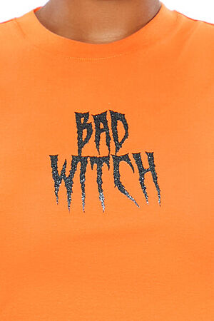 ORANGE/MULTI Plus Size Bad Witch Graphic Tee, image 3