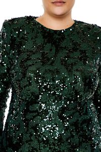 GREEN Plus Size Sequin Cutout Mini Dress, image 5